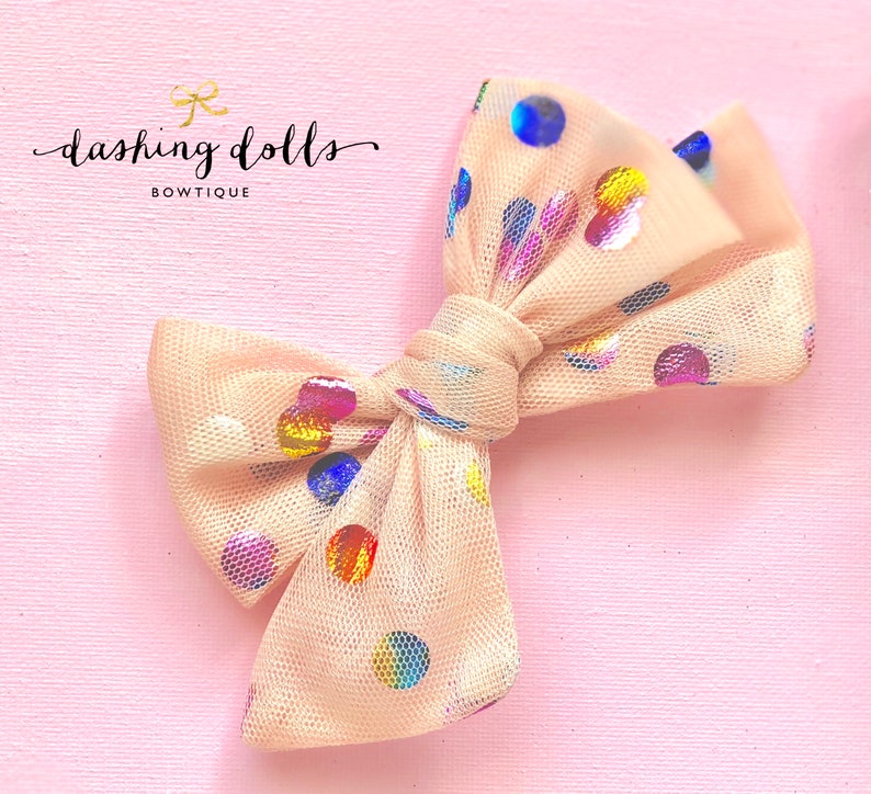 Disco Ball Oversized Bow Oversized Confetti Bow Polka dot Oversized bow Clip