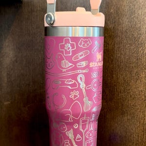 Engraved Tumbler, Veterinarian gift, vet tech, 40oz tumbler with handle, vet graduation gift, vet tech week, animal hospital, animal lover image 4