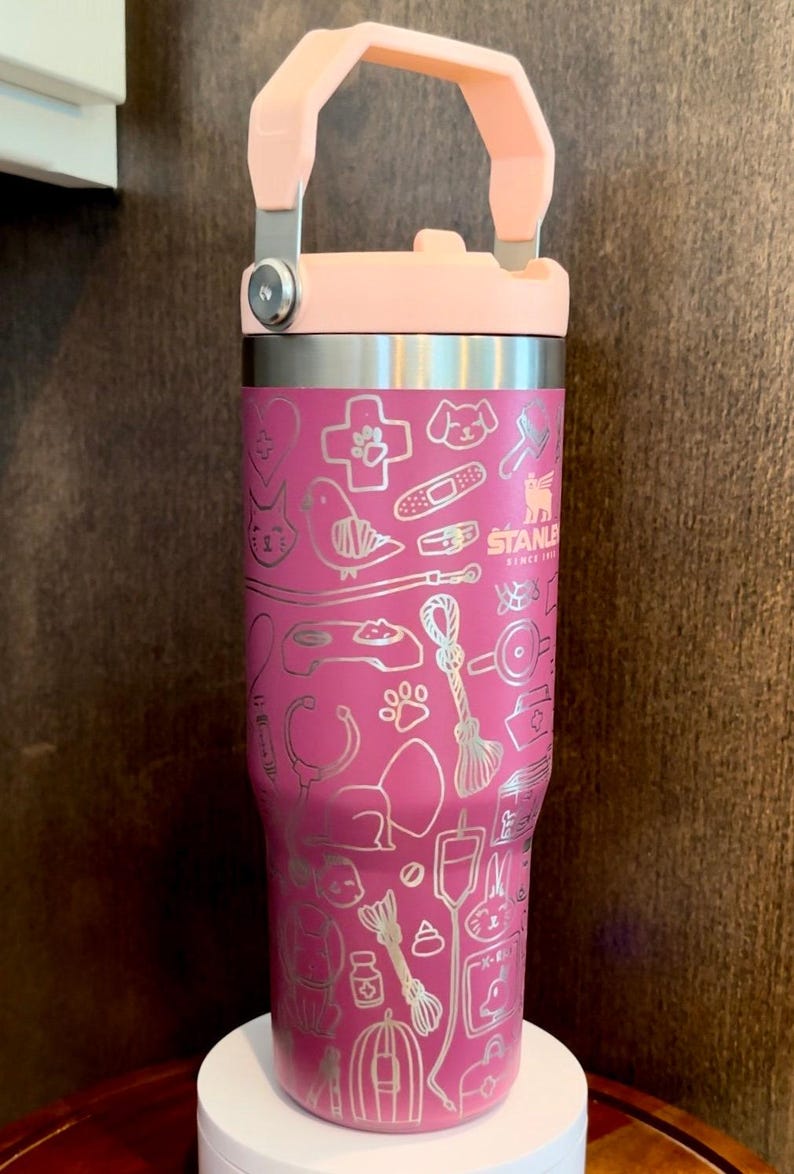 Engraved Tumbler, Veterinarian gift, vet tech, 40oz tumbler with handle, vet graduation gift, vet tech week, animal hospital, animal lover image 4