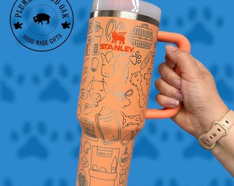 Engraved Tumbler, Veterinarian gift, vet tech, 40oz tumbler with handle, vet graduation gift, vet tech week, animal hospital, animal lover