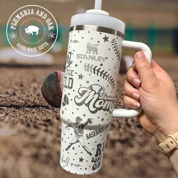 Copo térmico para mãe de jogador de beisebol, copo gravado, presente para mãe de jogador de beisebol, copo para mãe de jogador de beisebol, strikeout, copo de beisebol, caneca de viagem personalizada, número do filho