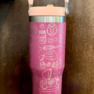 Engraved Tumbler, Veterinarian gift, vet tech, 40oz tumbler with handle, vet graduation gift, vet tech week, animal hospital, animal lover image 5