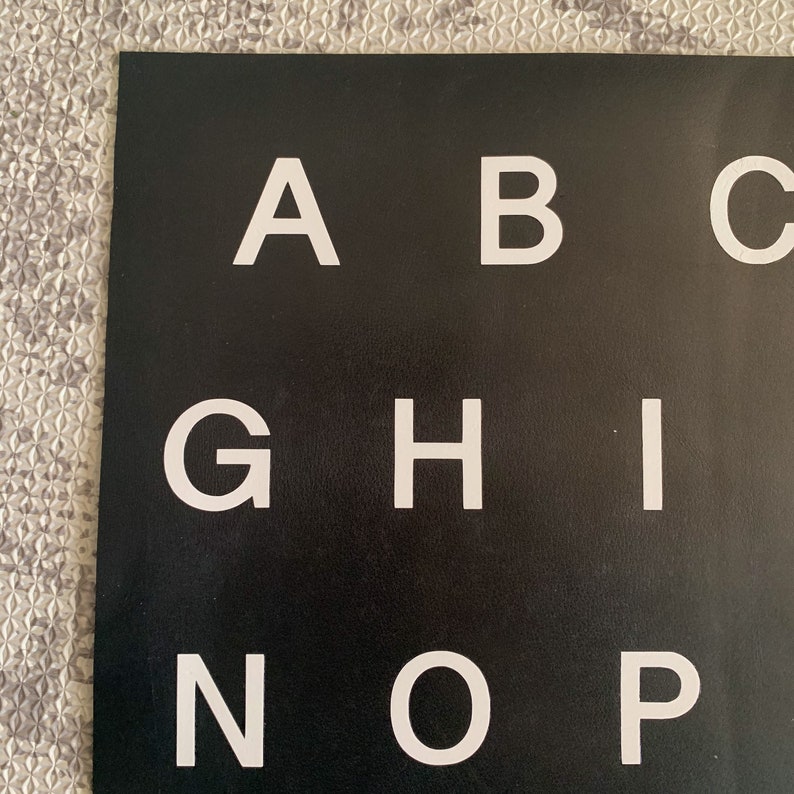alphabet leather mat letter recognition at home learning Easter gift for toddler sensory play leather letter mat Montessori letter set