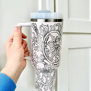 Bride Tumbler, Engraved Tumbler, 40oz with handle, western bride, bachelorette party gifts, bridesmaid cup, western wedding, cowgirl bridal image 2