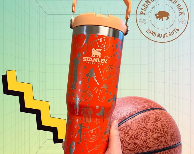 Basketball Tumbler, Engraved Tumbler, basketball player, basketball coach, personalized sports cup, custom kid cup, basketball team gift
