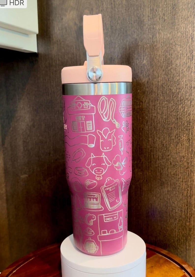 Engraved Tumbler, Veterinarian gift, vet tech, 40oz tumbler with handle, vet graduation gift, vet tech week, animal hospital, animal lover image 6