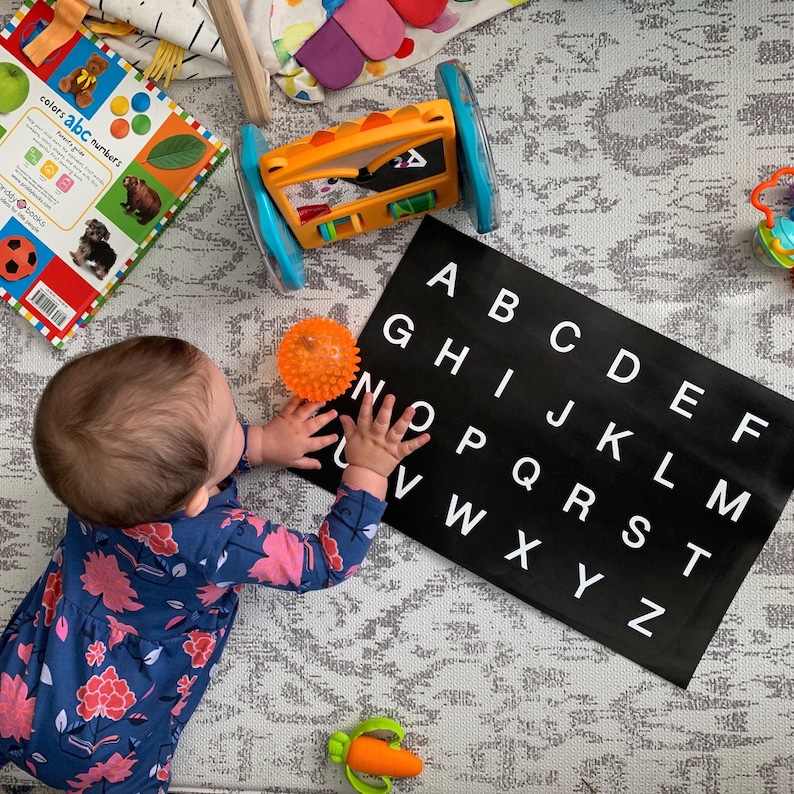 alphabet leather mat letter recognition at home learning Easter gift for toddler sensory play leather letter mat Montessori letter set
