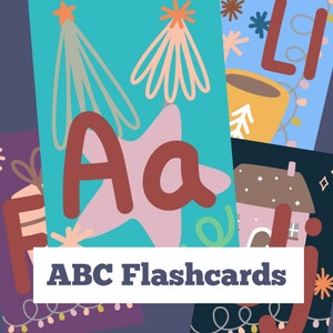 Alfabeto de Navidad, tarjeta flash, ABC imprimible, actividad para niños pequeños, preescolar de vacaciones, niño imprimible de invierno, letras de aprendizaje, abc de jardín de infantes