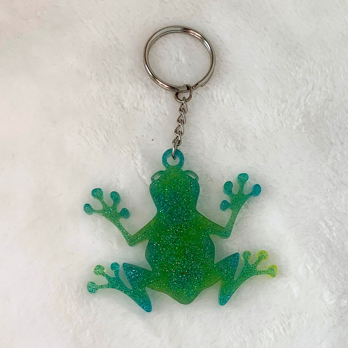 Frog Keychain resin key ring personalized gift for kids Etsy
