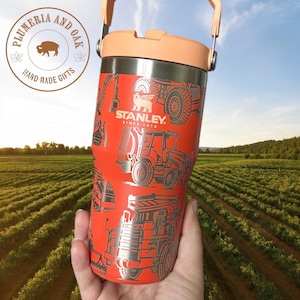 Traktor Becher, Becher mit Gravur, Becher mit Griff, Traktor Liebhaber, Kipper Becher, Bau Geburtstag, Bagger Junge, Bulldozer Becher