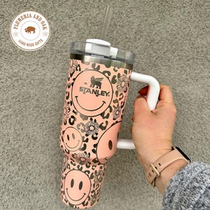 Engraved Tumbler, 40oz with handle, western cup, western mom, cow print tumbler, punchy, custom, southwest decor, longhorn, retro western image 8