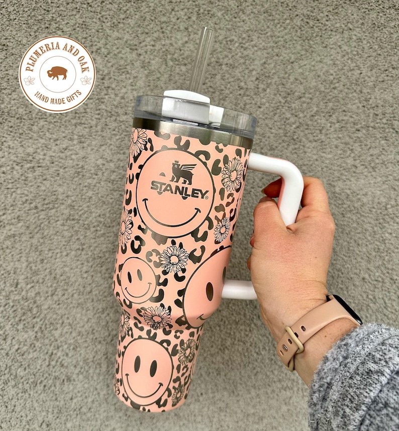 Engraved Tumbler, 40oz with handle, western cup, western mom, cow print tumbler, punchy, custom, southwest decor, longhorn, retro western image 8