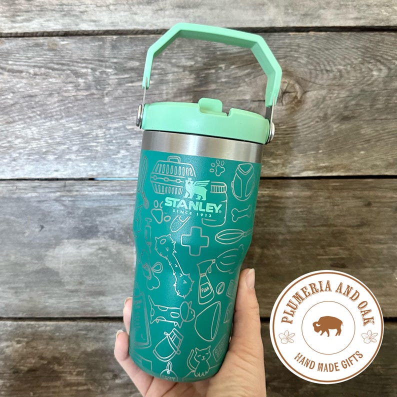 Engraved Tumbler, Veterinarian gift, vet tech, 40oz tumbler with handle, vet graduation gift, vet tech week, animal hospital, animal lover image 3