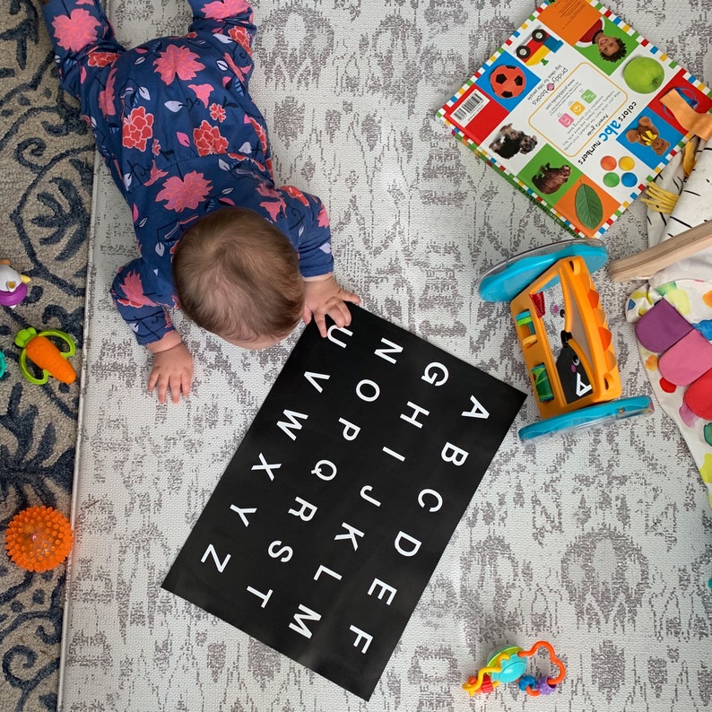 alphabet leather mat letter recognition at home learning Easter gift for toddler sensory play leather letter mat Montessori letter set