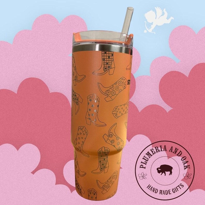 Cowgirl Boot Tumbler, Engraved Tumbler, western galentine, Nashville bach, disco cowgirl, western bachelorette, last rodeo, retro groovy cup image 2