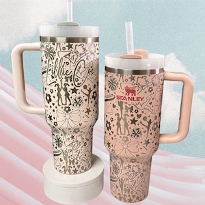 Cheer Tumbler, Tumbler inciso, regalo per cheerleader, allenatore di cheerleader, squadra di stuntman, regalo personalizzato per la squadra, bottiglia d&#39;acqua personalizzata, 40 oz con manico