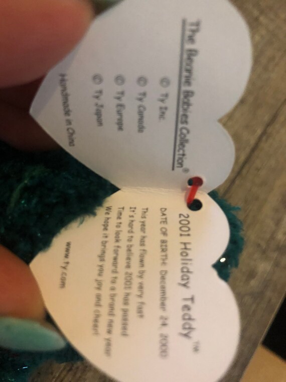 01 Holiday Teddy Gorro Bebe Ty Mint Etsy