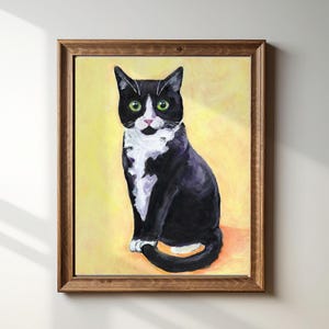 Tuxedo Cat Portrait | Darcy | Pet Portrait | 8&quot; x 10&quot;