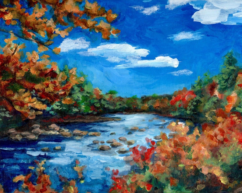 8 x10 Adirondack/'s in the Fall Print Acrylic Painting