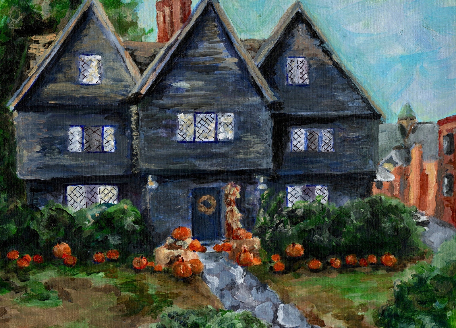 The Witch House Acrylic Painting Salem Massachusetts Etsy