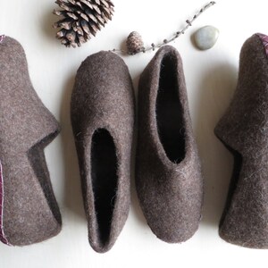 Felted slippers, boiled wool slippers,Felted wool slippers, home shoes, felt clogs, men house shoes, ECO, valentines day gift for him image 5