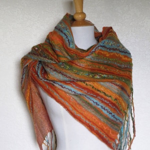 Blanket scarf Felted wrap Wool scarf Wool wrap Boho chic Nuno Felt shawl Soft wool shawl Felted shawl Unique gift Slow fashion