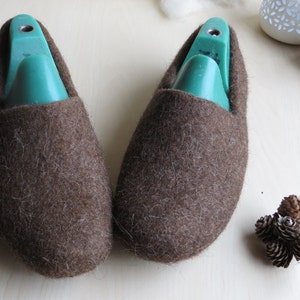 Felted slippers, boiled wool slippers,Felted wool slippers, home shoes, felt clogs, men house shoes, ECO, valentines day gift for him image 4