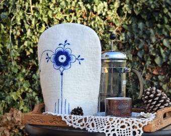 Copertura per caffettiera in feltro di lana, scaldateiera con motivo floreale danese