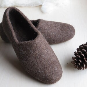 Felted slippers, boiled wool slippers,Felted wool slippers, home shoes, felt clogs, men house shoes, ECO, valentines day gift for him image 3