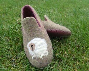 Felted slippers, wool slippers, natural home shoes, Wool clogs, ECO-friendly, Valentine day gift, Christmas gift, handmade, WoolDreamer