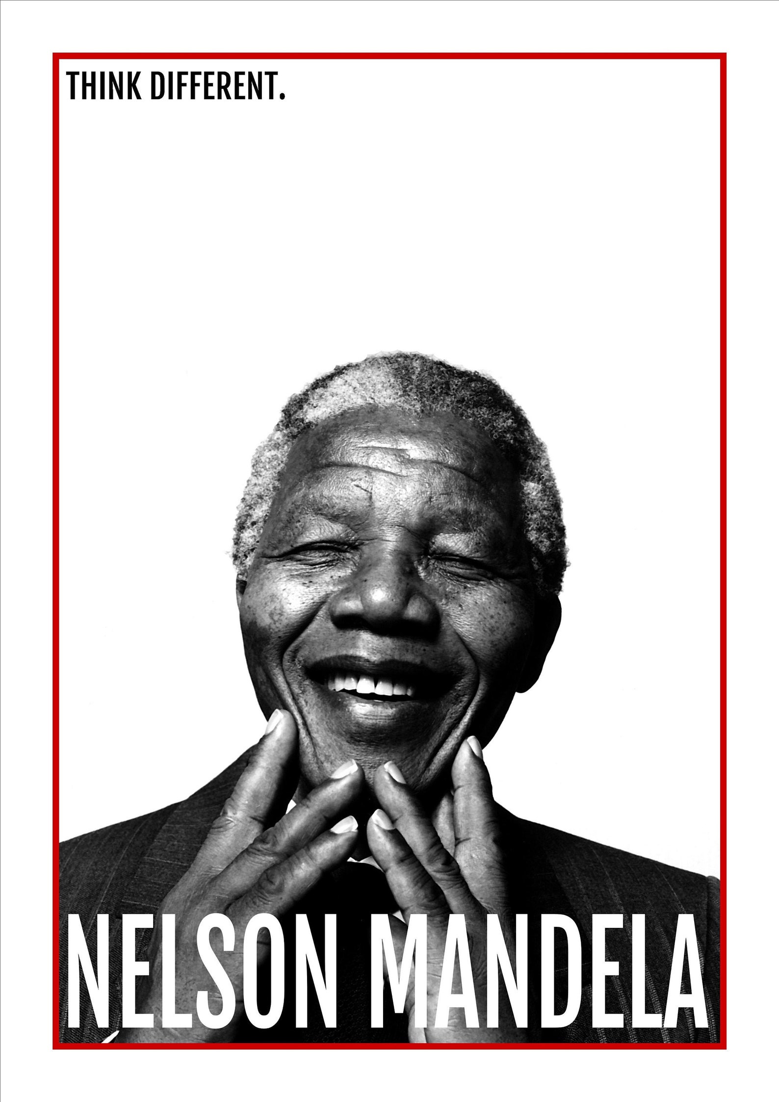 NELSON MANDELA A4 Art Print on Card Think Different - Etsy