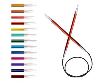 KnitPro Zing. Fixed Circular Knitting Needles. 80cm/32 inches length. Sizes 2-12mm