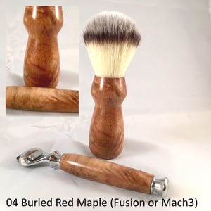 Handmade Wooden Shaving Brush and Razor Set image 3