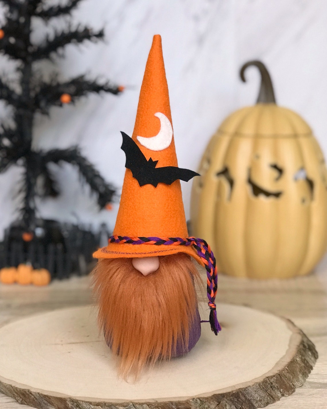Halloween Witch Gnome Halloween Decoration Warlock Gnome Etsy