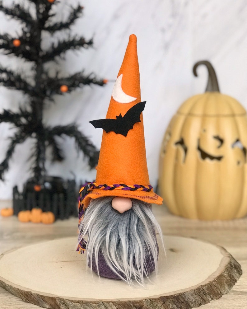 Halloween Witch Gnome Halloween Decoration Warlock Gnome Etsy