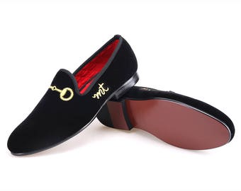 black velvet slip ons