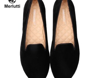 velvet loafers merlutti plain royal flats