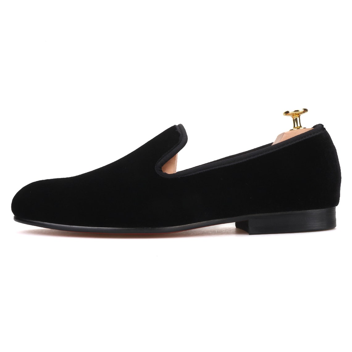 Merlutti Plain Black Velvet Slippers Loafers - Etsy