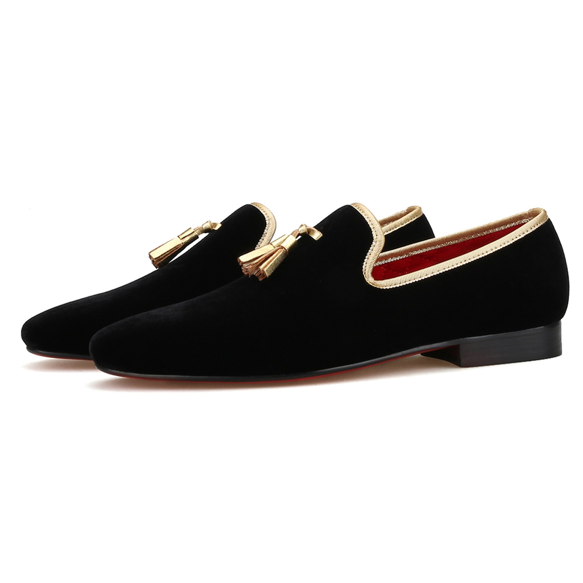 Merlutti Black Velvet Gold Tassel Prom 