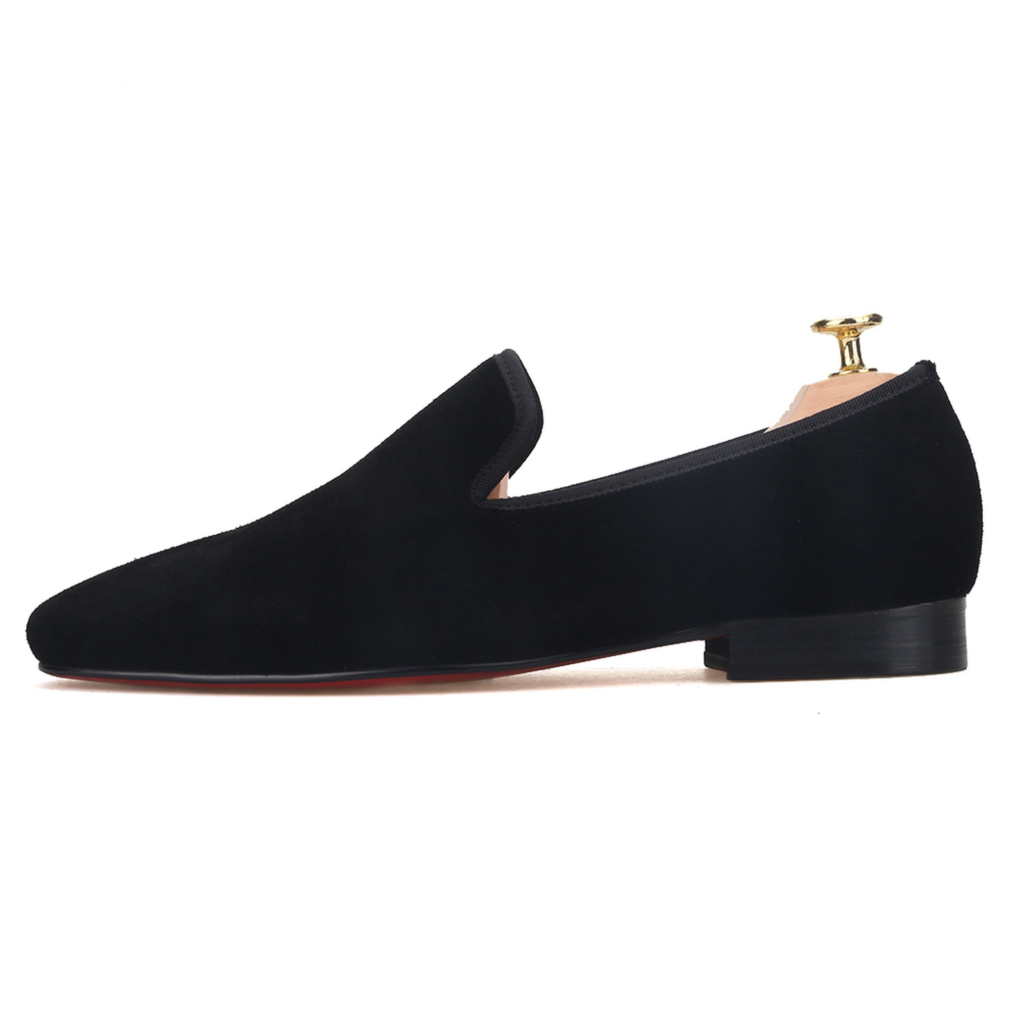 Merlutti Plain Black Suede Slippers Loafers - Etsy display picture 1