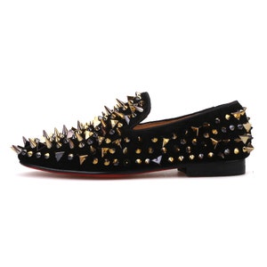 Merlutti WOMEN Black Gold Rhinestones Loafers