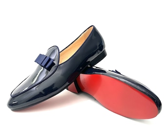 Belvedere Paolo Navy Velvet Slip-on Formal Loafers 9 D  display picture 2