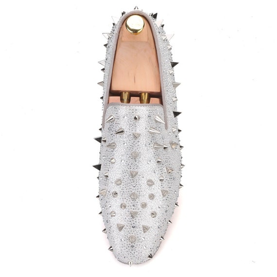 Merlutti Silver Loafer Silver Rhinestones Rivets Prom  display picture 2