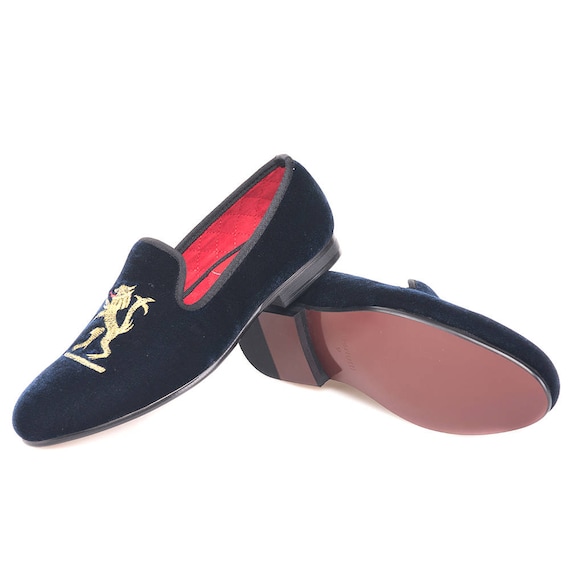 navy velvet flats