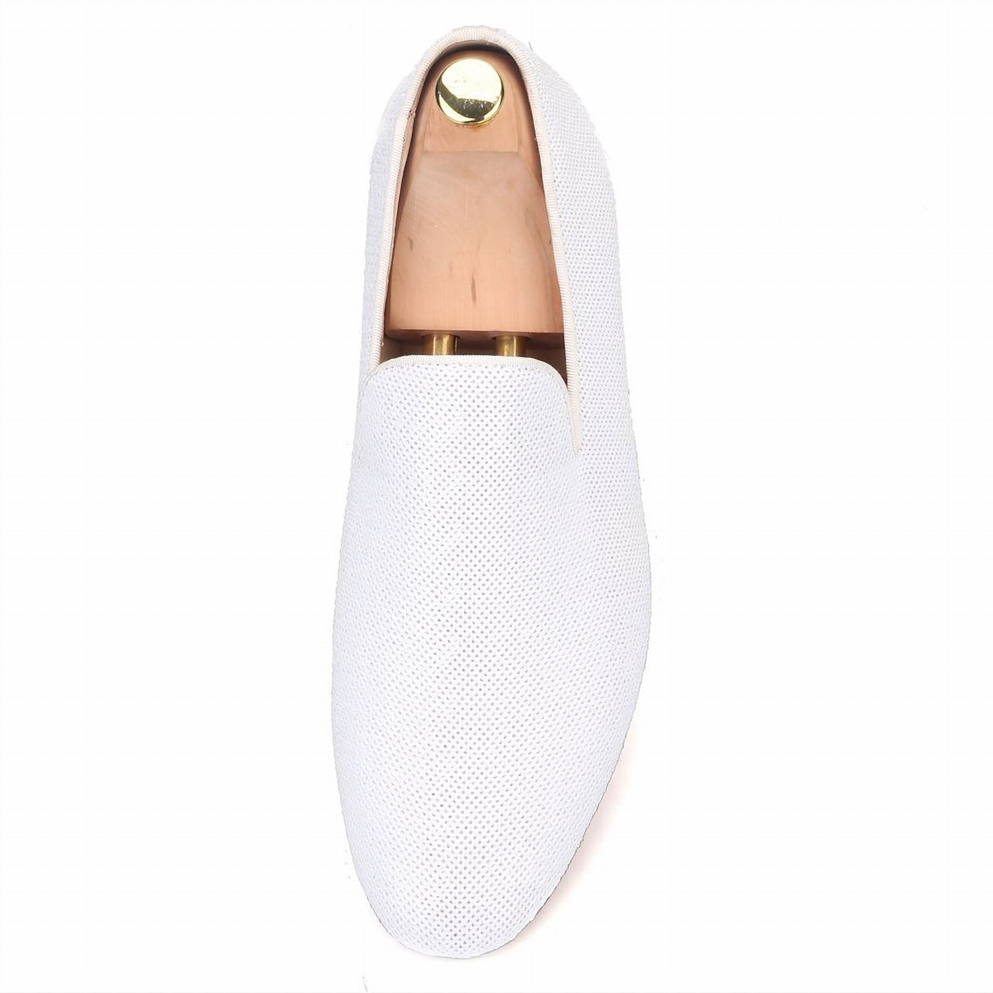 white prom dress shoes OneDrop Handmade Men Dress Shoes White Velvet Rhinestones Party Wedding Prom Loafers White / 16.5