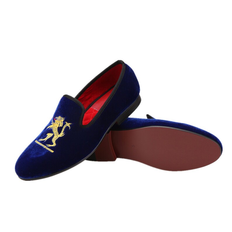 blue velvet flats