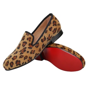 Merlutti Brown Custom Leopard Print Flat
