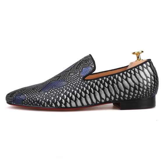 Merlutti Loulou Serpentine Leather Prom Wedding Loafers Etsy