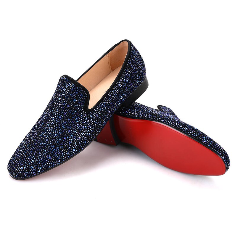 Merlutti Black Suede Green Crystals Prom Wedding Flat