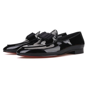 Merlutti Black Patent Bowti Wedding Tuxedo Flat